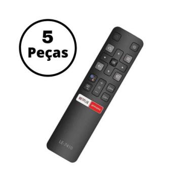 Imagem de Kit 5 Controle Remoto Compatível Com Tcl Smart Tv 4k Rc802v - FBG