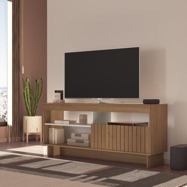 Imagem de Rack Para Tv Até 65 Polegadas 160cm Com 1 Porta Multimóveis Cr45320 Cinamomo/off White Cinamomo/off White