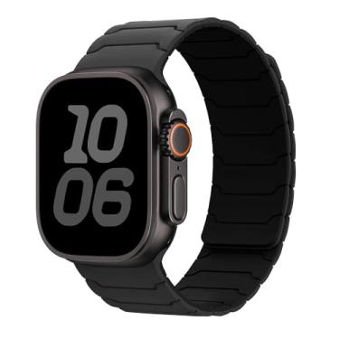Imagem de Pulseira magnética para Apple Watch série 10/9/8/7/6/5/4/3/SE/2nd/Ultra2 de 49 mm, 46 mm, 45 mm, 44 mm, 42 mm, 41 mm, 40 mm, 38 mm, 48 mm, 40 mm, pulseira de silicone esportiva para Apple Watch Series