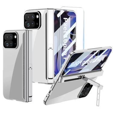 Imagem de Furwabo Capa transparente dobrável para Google Pixel 10 Pro com protetor de tela e dobradiça magnética e suporte invisível, capa transparente à prova de choque para Google 10 Pro Fold (prata)