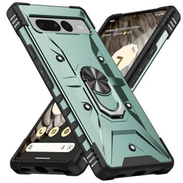 Imagem de SORAKA Capa para Google Pixel 7 Pro com suporte para anel,PC rígido e TPU macio,proteção dupla 2 em 1,compatível com suportes magnéticos para carros