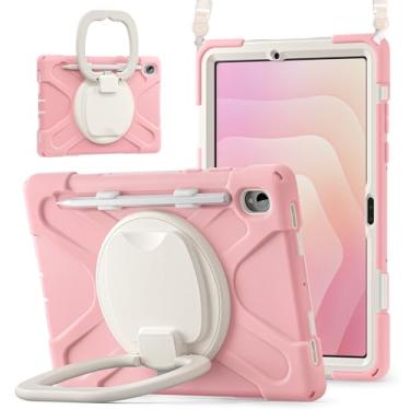 Imagem de Batianda Capa resistente para Samsung Galaxy Tab S11 2025 de 11 polegadas com suporte de anel giratório de 360° e alça de ombro Suporte de caneta S embutido à prova de choque, capa protetora robusta