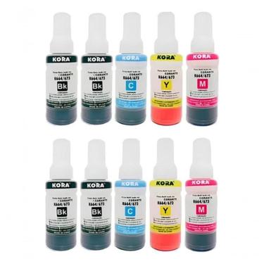 Imagem de Kit 10 Refil De Tinta T664 Para Epson L120 L310 L355 L380