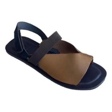 Imagem de Sandalia Rasteira Couro Legitimo Confortável Verão Hms-Feminino