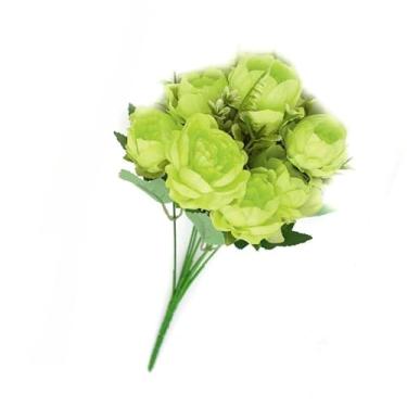 Imagem de Buquê de peônia artificial, arranjo de flores artificiais para decoração de casa, casamento, festa (verde maçã)