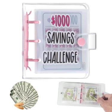 Imagem de Fichário de Desafio de Economia de $1000 com 25 Envelopes - Livro de economia de planejador de orçamento para sistema de envelope de dinheiro - Mini rastreador de desafios de economia portátil para