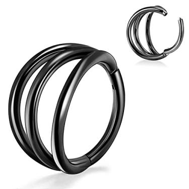 Imagem de Qmcandy Brinco de aço inoxidável, argola, segmento articulado, cartilagem, tragus, hélice, anéis de septo, piercing de nariz, joias, Metal, Zircônia cúbica
