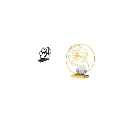 Imagem de Fenteer Porta-guardanapos de Ferro em Formato de Folha, Porta-contas Multifuncional, Decoração Fofa em Formato de Pata de Cachorro, Organizador Elegante para