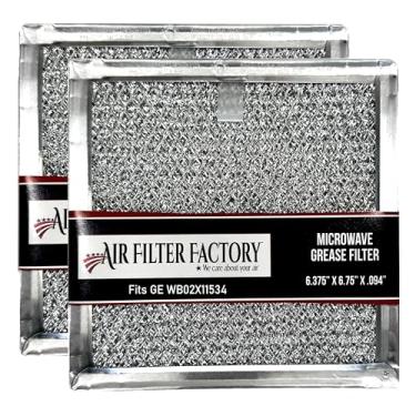 Imagem de Pacote com 2 filtros de ar compatíveis de fábrica para filtros de forno de microondas GE WB02X11534 de malha de graxa