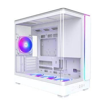 Imagem de MONTECH Capa para PC King 15 PRO Micro-ATX, vidro panorâmico curvo, fluxo de ar da chaminé, suporte de radiador de 360 mm, estrutura compacta para sistemas de alto desempenho, ventilador 6 ARGB PWM