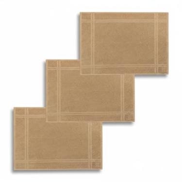 Imagem de Tapete de Banheiro Karsten, 100% Algodão, Kit 3 Peças - Marrom