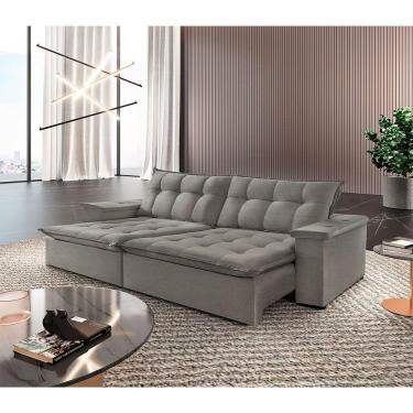 Imagem de Sofá Estilo Linho 02 Módulos De 120m B25cm Meu Sofá Online A230 Linho Cinza