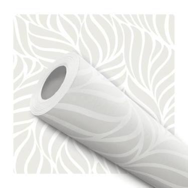 Imagem de Papel De Parede Vinílico Provençal Ondas Cinza Elegante Sala 2.5m - DE