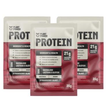 Imagem de 3x Sache Proteína Vegana Morango Plant Power 35g