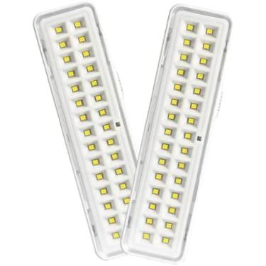 Imagem de Kit 2 Luminárias de Emergência, 30 LEDs, Bateria Recarregável, Iluminação de Segurança