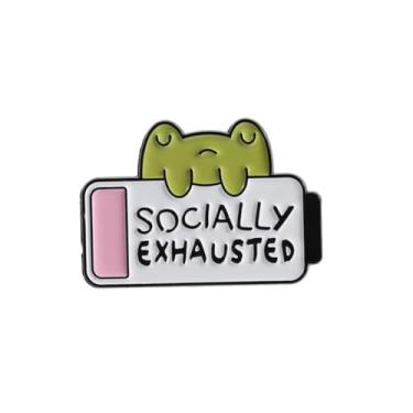 Imagem de Alfinetes de esmalte de sapo fofo frase em inglês inspiradora broche de sapo inspirador para jaquetas, mochilas, presente infantil, One SIze, Metal, Sem Pedra Preciosa