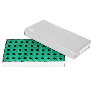 Imagem de 100 unidades de bobinas de máquina de costura peças de reposição de alumínio de alta qualidade para carros planos e máquinas de costura de bordado amarelo bronze azul verde (Verde)