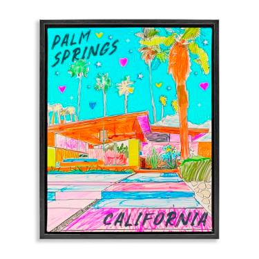 Imagem de Stupell Industries Arte de parede em tela flutuante cinza Palm Springs Canyon, design de Jess Stempel, 78 x 63 cm