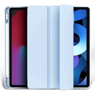 Imagem de Capa tabletCapa ipad magnetico inteligente com slot de canetas compativel Air 2 4 5 10.5 12,9 7 8 9 11 M2 M4 10 geracao A16(iPad Air4/Air5/Air11 M2,azul claro)
