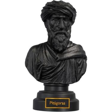 Imagem de Estátua Busto Pitágoras - Matemático e Filósofo Grego (Cor Aurum Noctis)