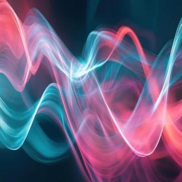 Imagem de Quadro Decorativo Abstract Swirling Neon Lights Pink Arte Moderna para Sala e Escritório 30x30cm