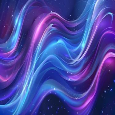 Imagem de Quadro Decorativo Arte Moderna Neon Curvas Abstractas em Fundo Escuro 40x40cm