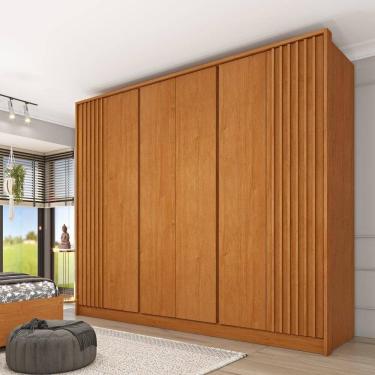Imagem de Roupeiro Barcelona Ripado 6 Portas Tcil Cinamomo
