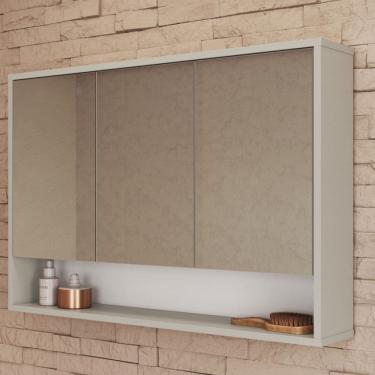 Imagem de Armário de Banheiro Bari 3 Portas com Espelho Arenas - Art In Móveis