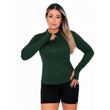 Imagem de Jaqueta Casaco UV Proteção FPU50+ Com Zíper Feminino Verde - Sunset Co