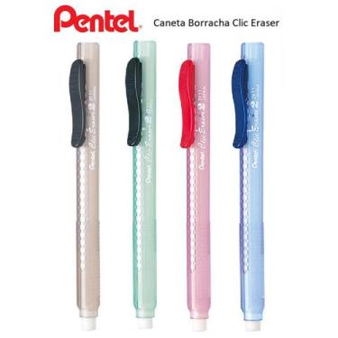 Imagem de kit 4 Caneta Borracha Clic Eraser Transparente Pentel ZE11T