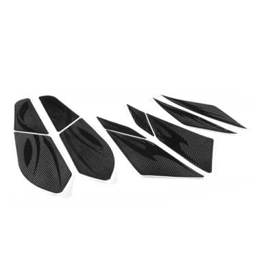 Imagem de aqxreight 10 Peças Adesivos de Carenagem de Motocicleta Decalques Laterais de Tanque de Combustível de Fibra de Carbono Adequados para 150 2018 2019 Proteção de Padrão Vermelho 2019 e Tanque para