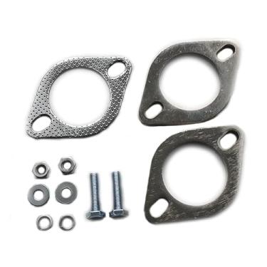 Imagem de Kit de conexão de flange de escape de 2 parafusos 2,5" / 63,5 mm | Kit de flange de escape e junta com parafusos e porcas para tubos OD de 63,5 mm | Flange de aço de 2 peças
