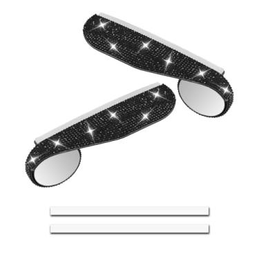 Imagem de 2 peças de proteção de viseira de chuva com espelho lateral de carro, strass espelho retrovisor de carro, sobrancelhas de chuva, espelhos laterais de veículo à prova de chuva, capa de sombra de fumaça