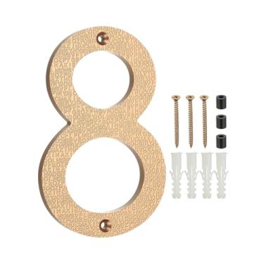 Imagem de PATIKIL Números de casa de 15 cm para o exterior, número 8 ABS textura de plástico flutuante número de casa moderna caixa de correio números de porta com kit de unhas para rua residencial ao ar livre