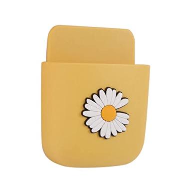 Imagem de Suporte de controle remoto de parede com porta de carregamento de telefone para escritório, casa, organização escolar (amarelo)