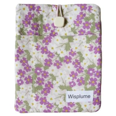 Imagem de Wisplume Bolsa acolchoada para tablet eReader Paperwhite, Colorsoft, Signature Edition, Voyage, Scribe/Kobo eReader, protetor floral para livros e capas pequenas (roxo, pequeno)