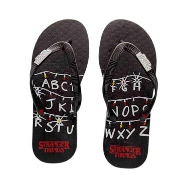 Imagem de Chinelo Netflix Stranger Things Alphabet Preto - Masculino - 41/42 - Preto