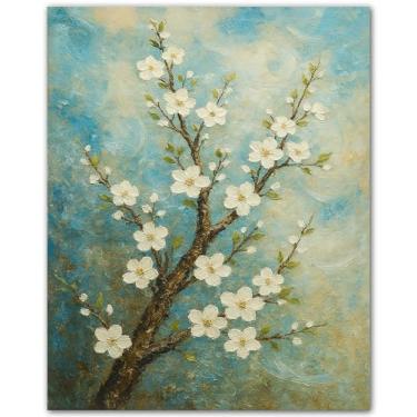 Imagem de ZUKIY Tela Spring Blossom Tranquilidade - Pôster Árvore da Vida Arte de Parede 20 x 25 cm - Impressão Natureza Colorida Sem Moldura para Sala de Estar Escritório ou Quarto - Arte Floral Vibrante para