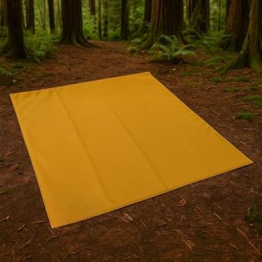 Imagem de Manta Impermeável Dobrável | Ideal para Trekking, Camping, Trilha, Moto Camping e Aventura Outdoor 135x135cm(Amarelo Mostarda)