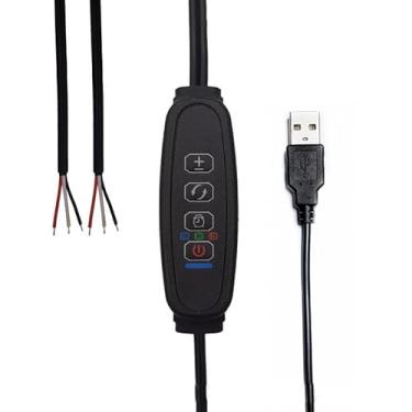 Imagem de RecDec Plant Grow Light Cabo de alimentação USB de substituição com regulador de intensidade de temporizador, interruptor liga/desliga automático, cabo de plugue USB para luz de crescimento de LED de