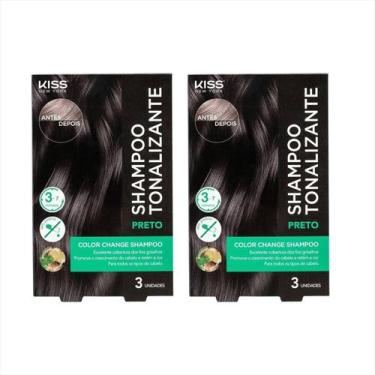 Imagem de Kit Kiss Ny Shampoo Tonalizante Preto Com 2 Un - Kiss New York