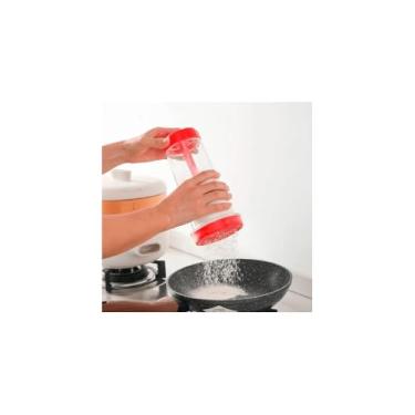 Imagem de Peneira Giratória Manual com Misturador, Plástico Resistente, 23cm x 11cm, 500g Capacidade, para Tapioca e Farinhas, Cores Sortidas