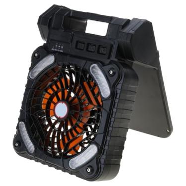 Imagem de ETAWDE Ventilador elétrico externo Ventilador de acampamento 5200mAh Ventilador elétrico solar leve adequado para caminhadas ao ar livre