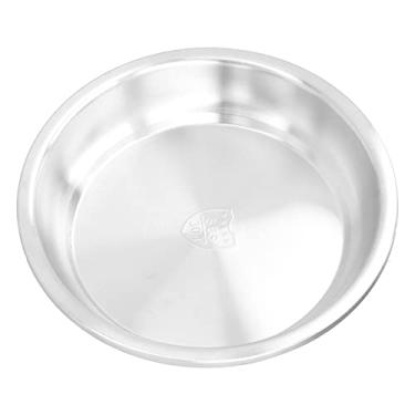 Imagem de Bandeja de aço inoxidável, bandeja de lanche de frutas, bandeja de almoço de aço inoxidável, bandeja de biscoitos, prato doméstico bandeja de comida de metal (24 cm)