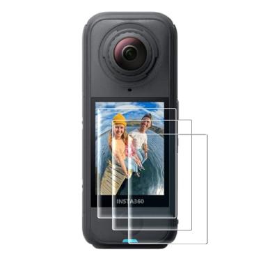 Imagem de AMAZEAR Protetor de tela para acessórios Insta360 X4 Air (pacote com 3), tela LCD de vidro temperado Insta 360 X4, Ultra HD, dureza 9H, resistente a arranhões