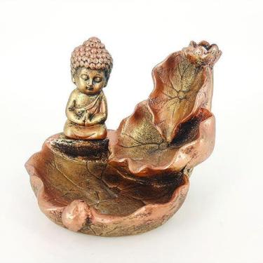 Imagem de Incensário Folhas Cascata De Fumaça Budinha 13088 - Mana Om By Ello