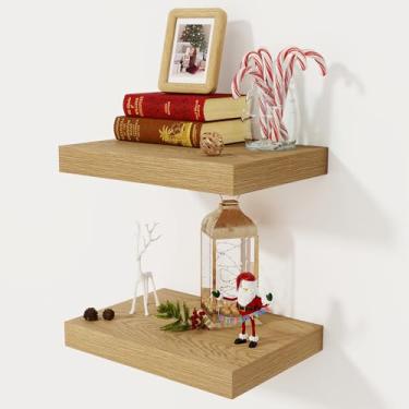 Imagem de Prateleiras flutuantes profundas de 30,5 cm, prateleira flutuante para livros, prateleira flutuante de madeira rústica para armazenamento e exibição doméstica, prateleiras espessas de 5 cm para