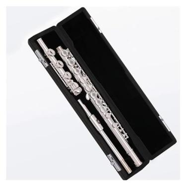 Imagem de Flauta Outfit Banhado a Prata 17 Furos C Tom Flauta Cobre Níquel Instrumento Musical Prático