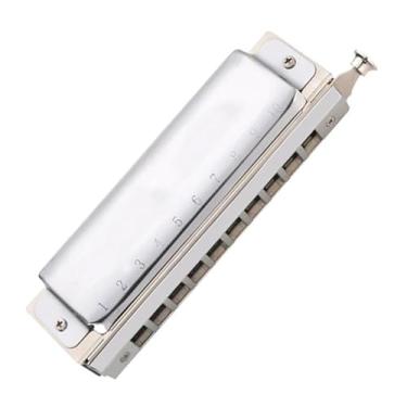 Imagem de Gaita profissional de 10 furos, gaita cromática, material durável, instrumento harpa, placa de cobre cromada