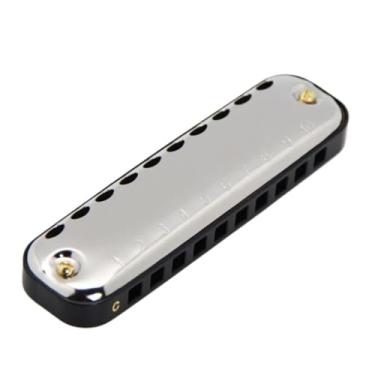 Imagem de Gaita profissional C para chave gaita diatônica duplo tremolo com capa rígida e pano (preto)